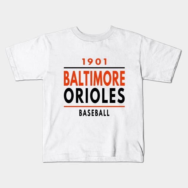 Baltimore Orioles Baseball 1901 Classic Kids T-Shirt by Medo Creations